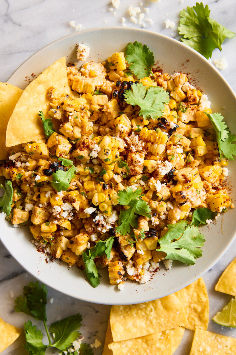 Mexican Corn Dip - Traditional Mexican street corn is turned into the best dip ever. So good you won't even need chips. Just grab a spoon!