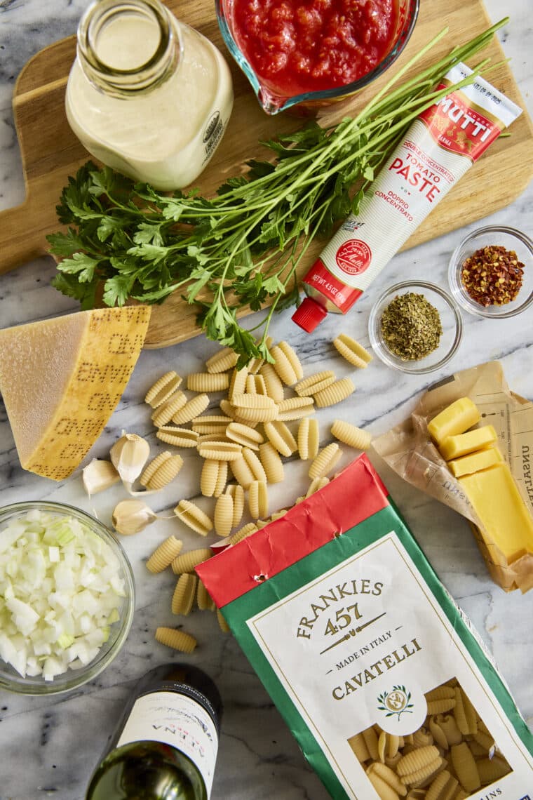 Quick Pasta with Tomato Cream Sauce - Your go-to easy peasy pasta recipe yet fancy enough for company! So luscious, velvety, creamy + saucy!