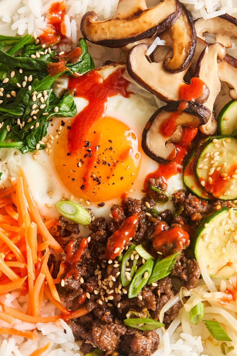 Quick Korean Bibimbap (Korean Rice Bowl) - Easy, make-ahead Korean bibimbap! Perfect for quick dinners during the week, and so customizable!