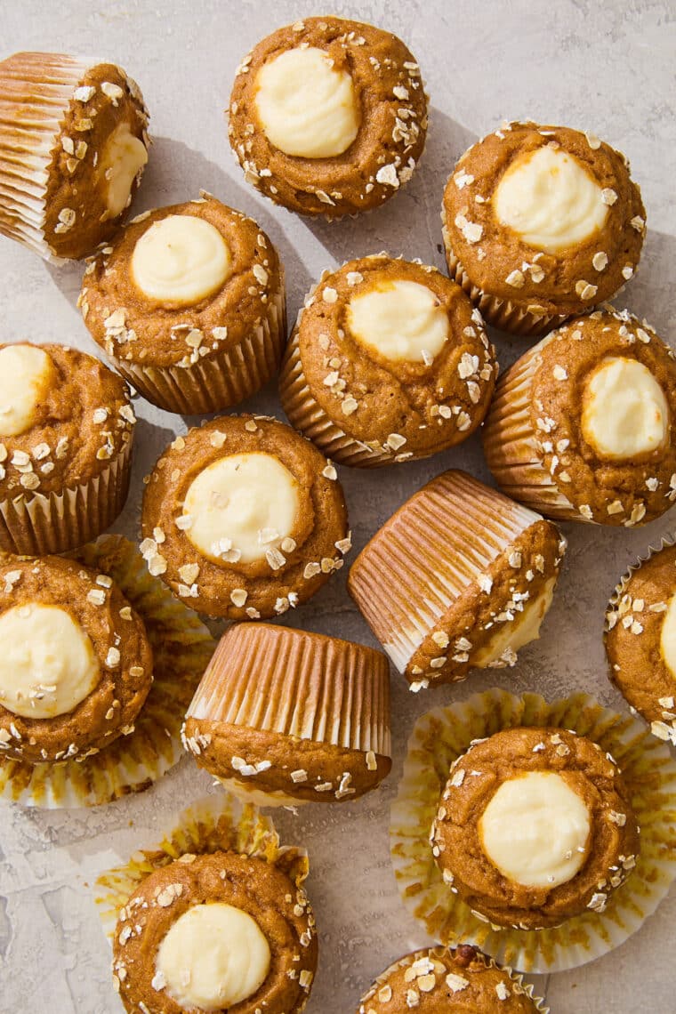 Pumpkin Cream Cheese Muffins (Starbucks Copycat) - Moist, tender pumpkin muffins with a cream cheese filling that will knock your socks off!