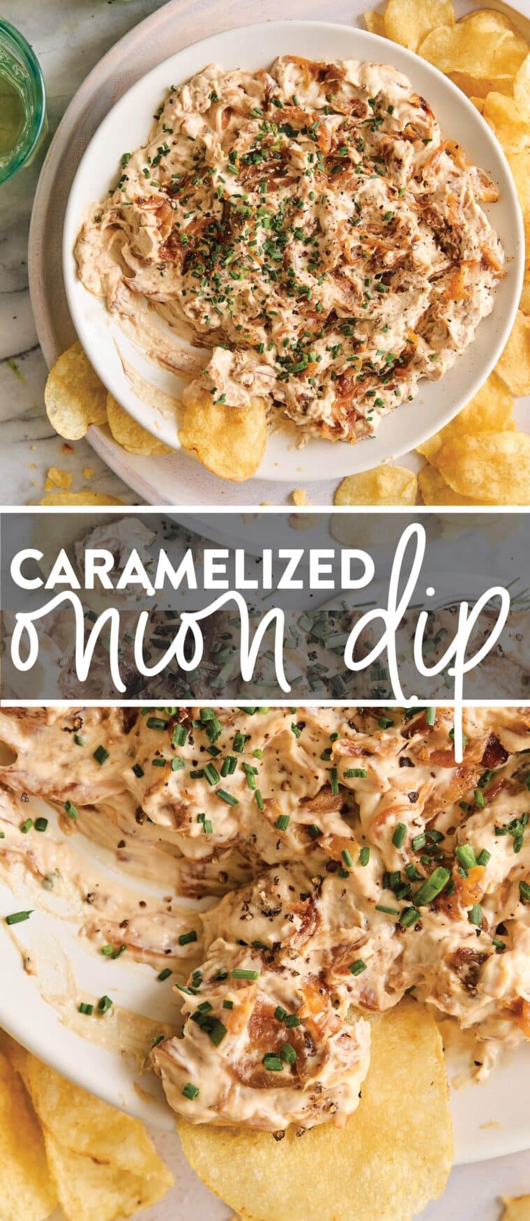 Caramelized Onion Dip - A guaranteed crowd-favorite! Made with sweet caramelized onions, cream cheese and sour cream. So creamy, so so good!!