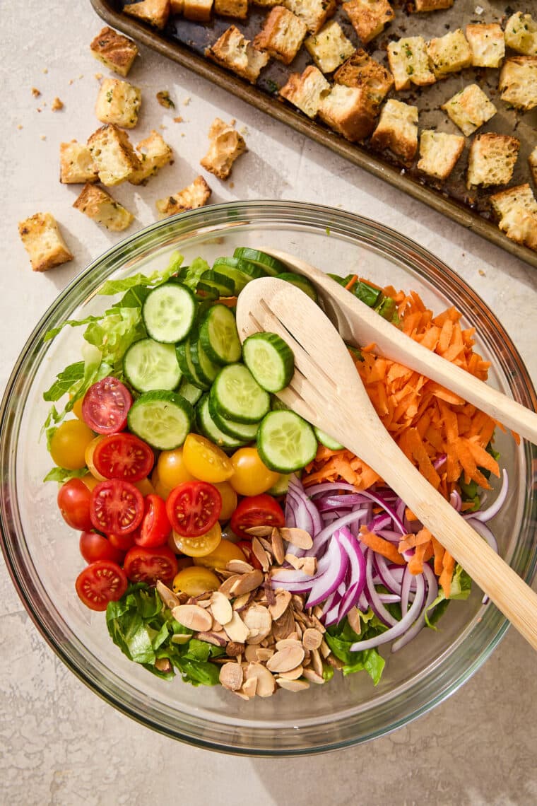 simple side salad in bowl