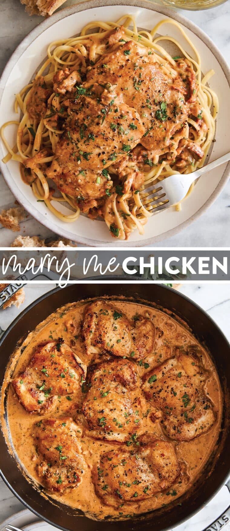 Marry Me Chicken - 30 min dinner! Juiciest chicken with a rich, ultra-creamy sun-dried tomato Parmesan cream sauce. So good it will prompt a marriage proposal!