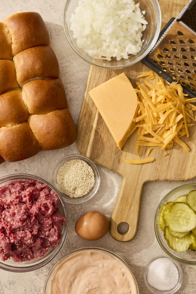 ingredients for cheeseburger sliders